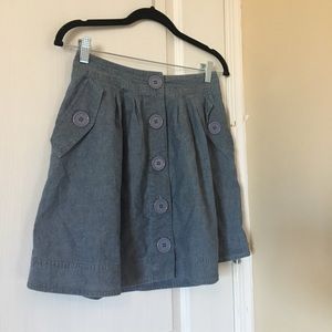 Denim button skirt with pockets mini high waisted